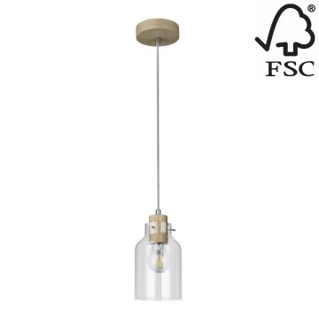 Lampadario a sospensione con filo ALESSANDRO 1xE27/60W/230V - certificato FSC