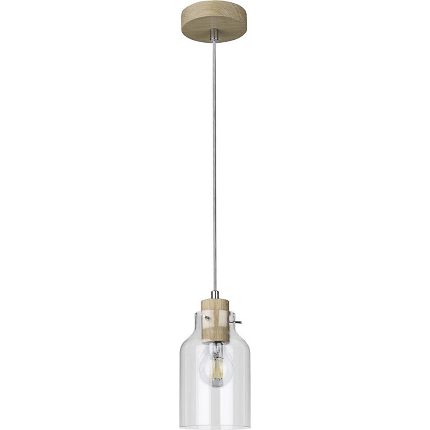 Lampadario a sospensione con filo ALESSANDRO 1xE27/60W/230V quercia