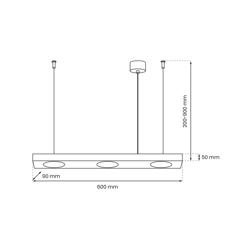Lampadario a sospensione con filo ALEXANDER 3xGX53/12W/230V nero