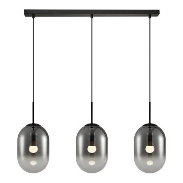 Lampadario a sospensione con filo ALIAS 3xE14/40W/230V nero/grigio