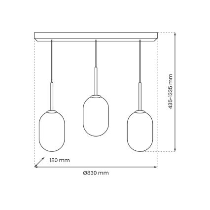 Lampadario a sospensione con filo ALIAS 3xE14/40W/230V nero/grigio