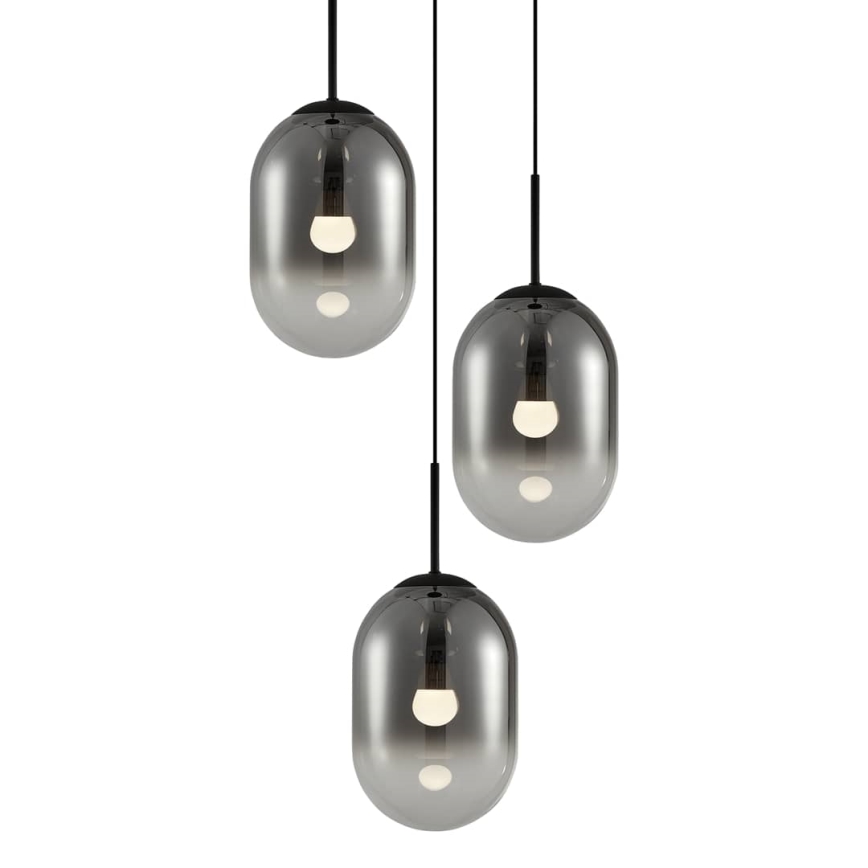 Lampadario a sospensione con filo ALIAS 3xE14/40W/230V nero/grigio