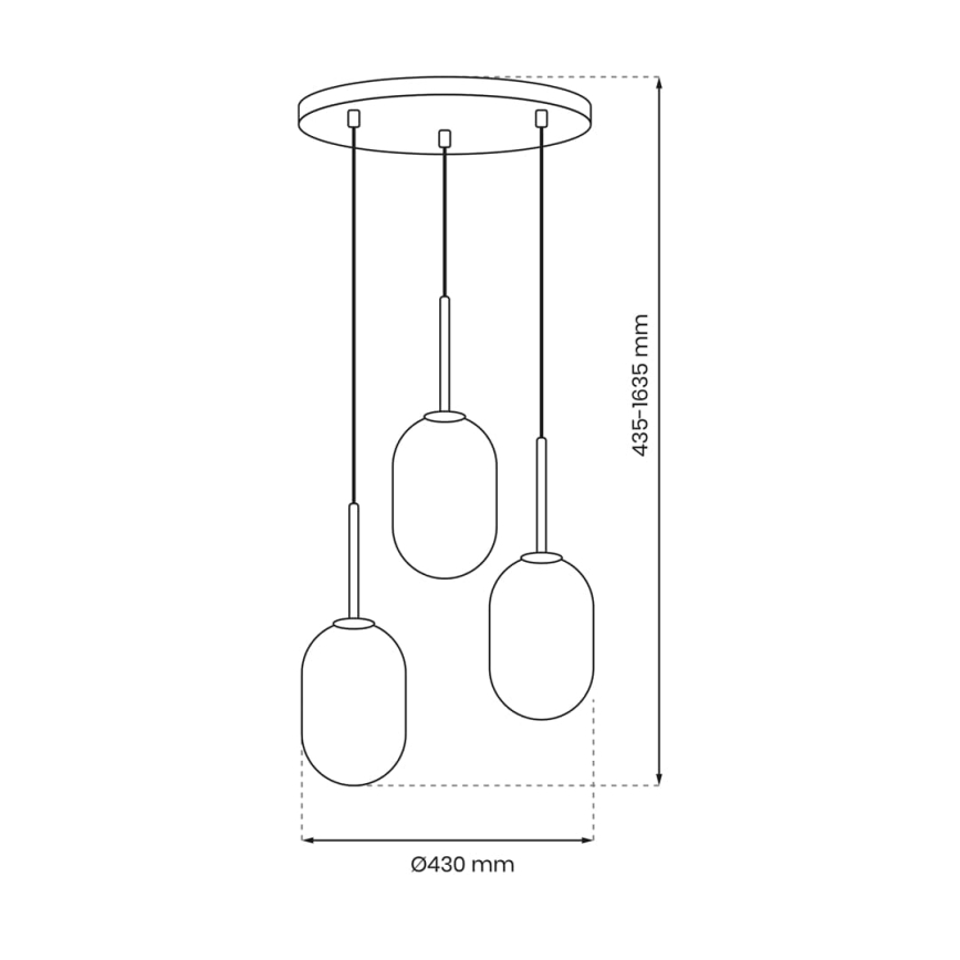 Lampadario a sospensione con filo ALIAS 3xE14/40W/230V nero/grigio