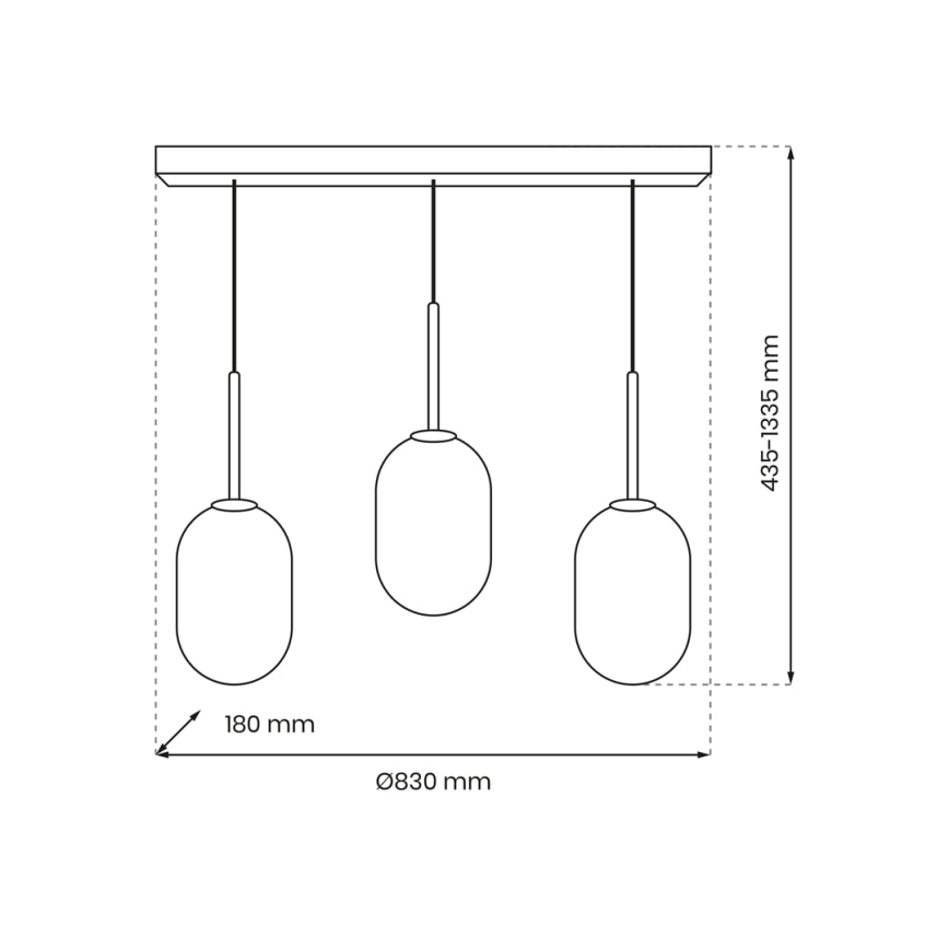 Lampadario a sospensione con filo ALIAS 3xE14/40W/230V oro