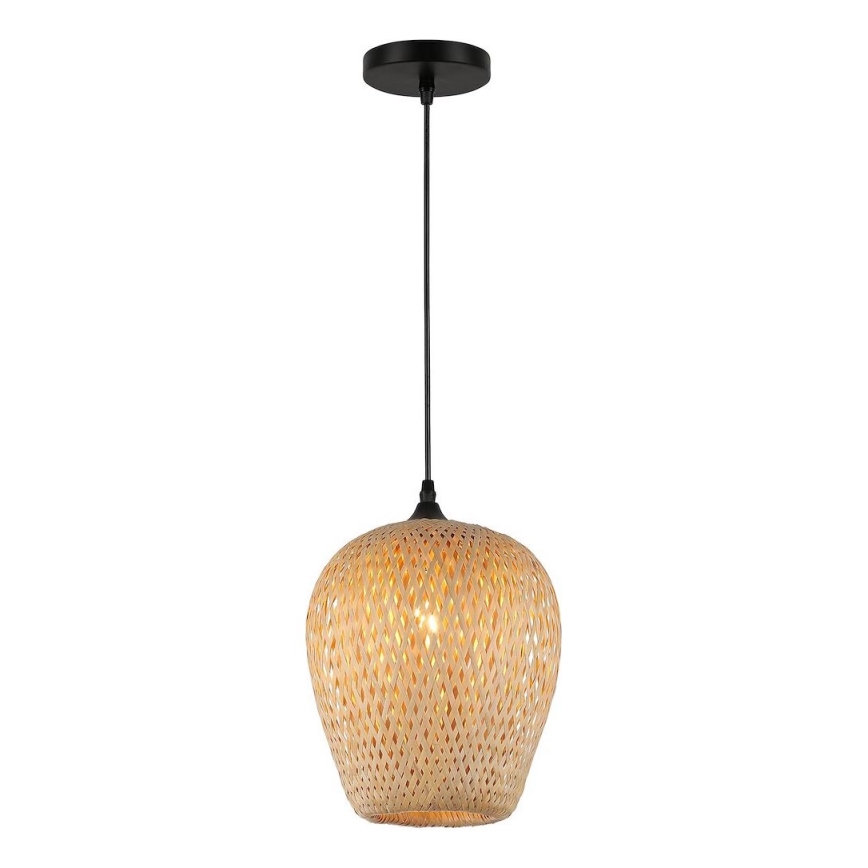 Lampadario a sospensione con filo ALMA 1xE27/60W/230V diametro 23 cm bambù