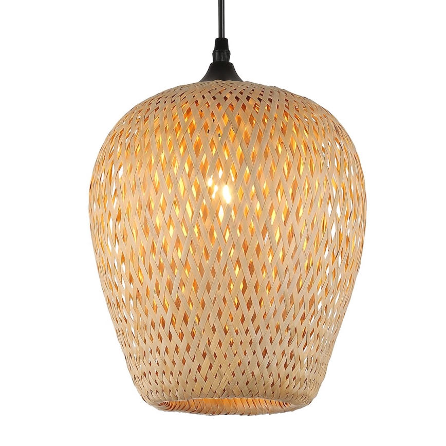 Lampadario a sospensione con filo ALMA 1xE27/60W/230V diametro 23 cm bambù