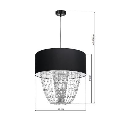 Lampadario a sospensione con filo ALMERIA 1xE27/60W/230V