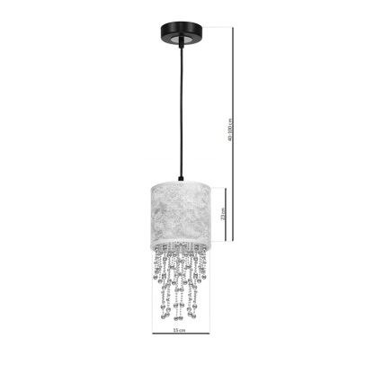 Lampadario a sospensione con filo ALMERIA 1xE27/60W/230V