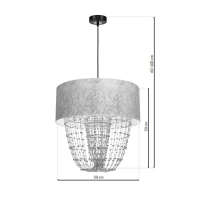 Lampadario a sospensione con filo ALMERIA 1xE27/60W/230V