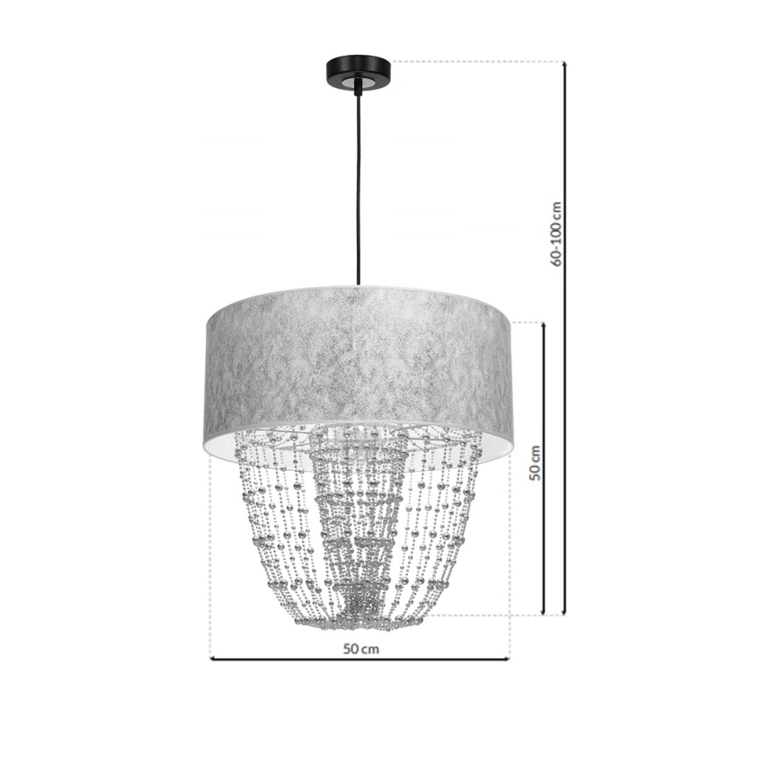 Lampadario a sospensione con filo ALMERIA 1xE27/60W/230V