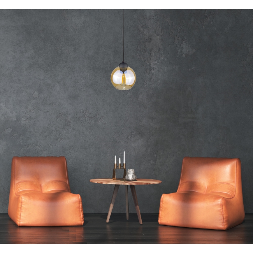 Lampadario a sospensione con filo AMBRE BLACK 1xE27/60W/230V