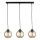 Lampadario a sospensione con filo AMBRE BLACK 3xE27/60W/230V nero/fumé marrone