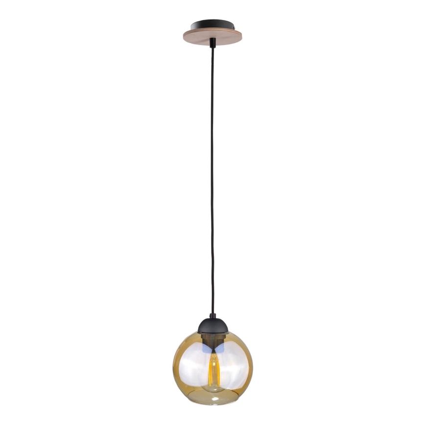 Lampadario a sospensione con filo AMBRE WOOD 1xE27/60W/230V