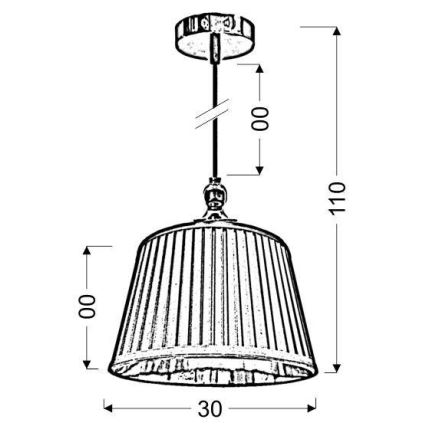 Lampadario a sospensione con filo AMORE 1xE27/60W/230V nero