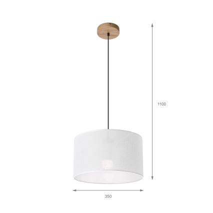 Lampadario a sospensione con filo ANTONIO 1xE27/60W/230V, quercia