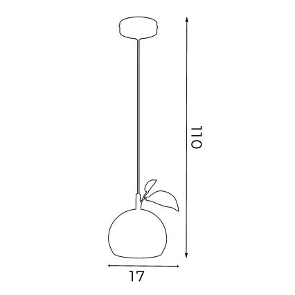 Lampadario a sospensione con filo APPLE 1xE27/15W/230V giallo