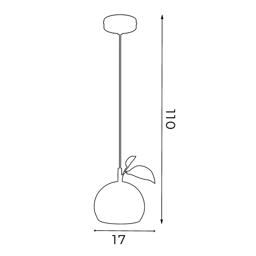 Lampadario a sospensione con filo APPLE 1xE27/15W/230V giallo