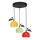 Lampadario a sospensione con filo APPLE 3xE27/15W/230V colorato