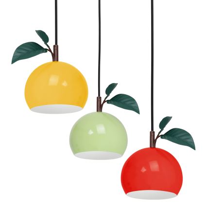 Lampadario a sospensione con filo APPLE 3xE27/15W/230V colorato