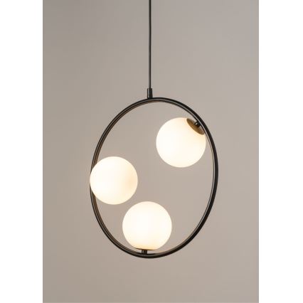 Lampadario a sospensione con filo AQUA 3xG9/12W/230V nero