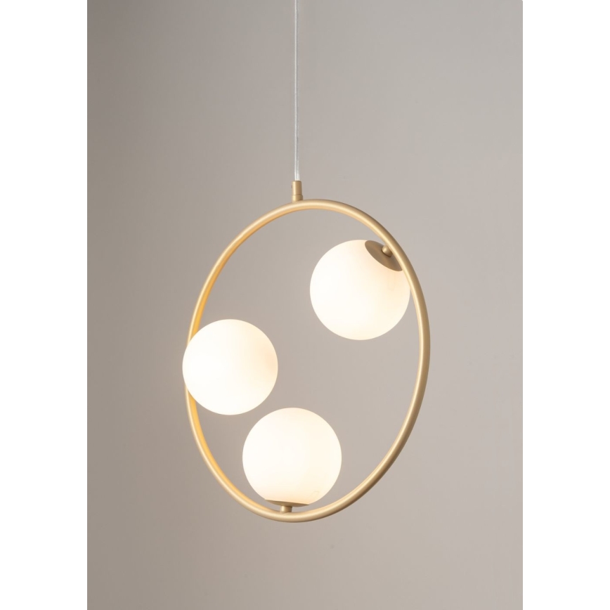 Lampadario a sospensione con filo AQUA 3xG9/12W/230V oro