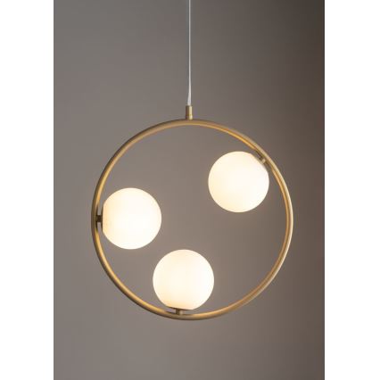 Lampadario a sospensione con filo AQUA 3xG9/12W/230V oro