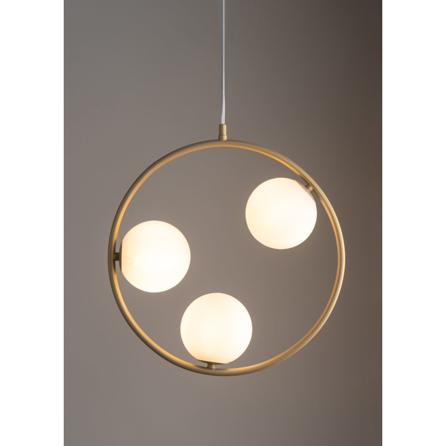 Lampadario a sospensione con filo AQUA 3xG9/12W/230V oro
