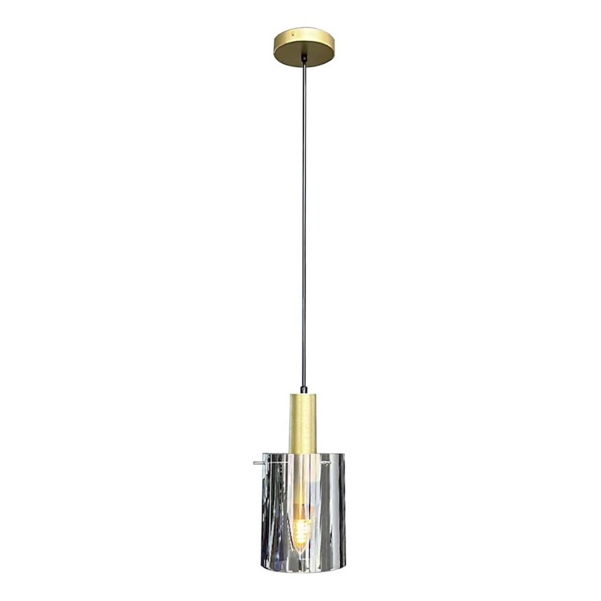Lampadario a sospensione con filo ARCADIA 1xE27/60W/230V diametro 13 cm oro/fumé