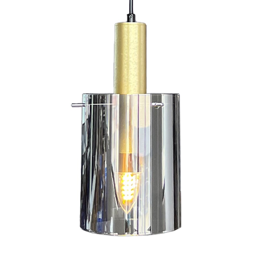 Lampadario a sospensione con filo ARCADIA 1xE27/60W/230V diametro 13 cm oro/fumé