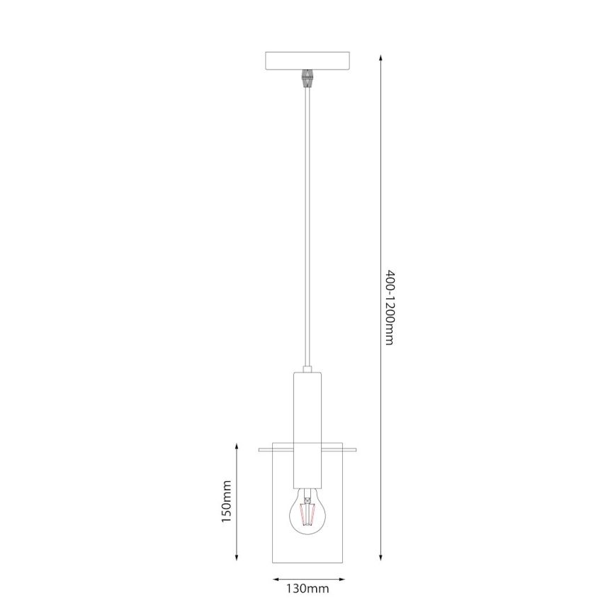 Lampadario a sospensione con filo ARCADIA 1xE27/60W/230V diametro 13 cm oro/fumé