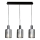 Lampadario a sospensione con filo ARCADIA 3xE27/60W/230V nero/fumé