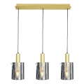 Lampadario a sospensione con filo ARCADIA 3xE27/60W/230V oro/fumé