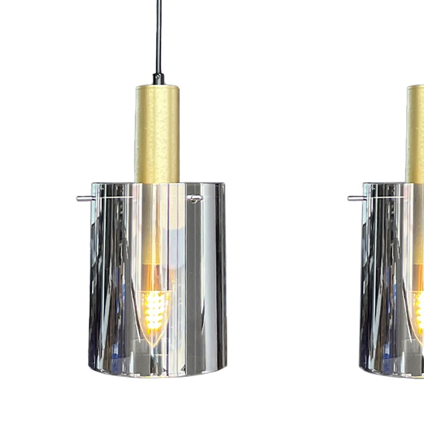 Lampadario a sospensione con filo ARCADIA 3xE27/60W/230V oro/fumé