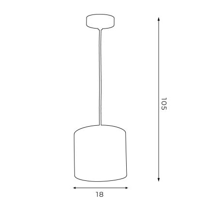 Lampadario a sospensione con filo ARDEN 1xE27/60W/230V diametro 18 cm verde/oro