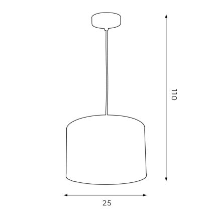 Lampadario a sospensione con filo ARDEN 1xE27/60W/230V diametro 25 cm bianco