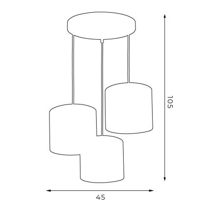 Lampadario a sospensione con filo ARDEN 3xE27/60W/230V bianco