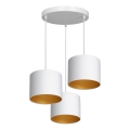 Lampadario a sospensione con filo ARDEN 3xE27/60W/230V bianco/oro