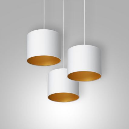 Lampadario a sospensione con filo ARDEN 3xE27/60W/230V bianco/oro