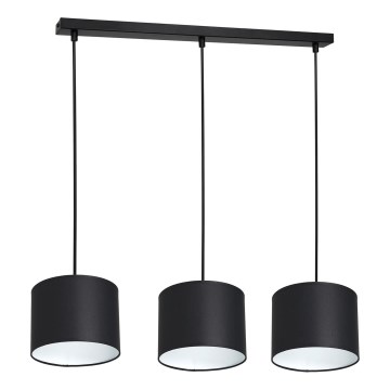 Lampadario a sospensione con filo ARDEN 3xE27/60W/230V nero/bianco