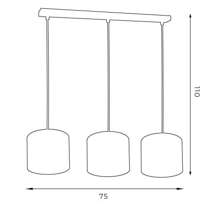 Lampadario a sospensione con filo ARDEN 3xE27/60W/230V viola/oro