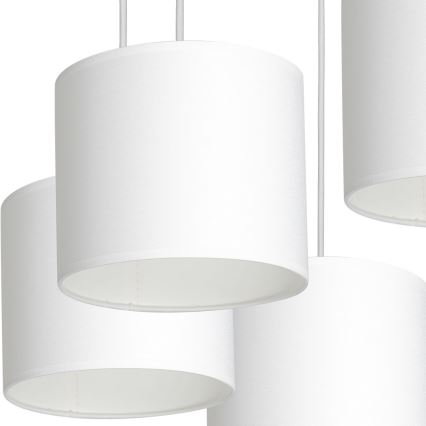 Lampadario a sospensione con filo ARDEN 5xE27/60W/230V bianco