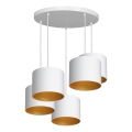 Lampadario a sospensione con filo ARDEN 5xE27/60W/230V bianco/oro