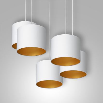 Lampadario a sospensione con filo ARDEN 5xE27/60W/230V bianco/oro