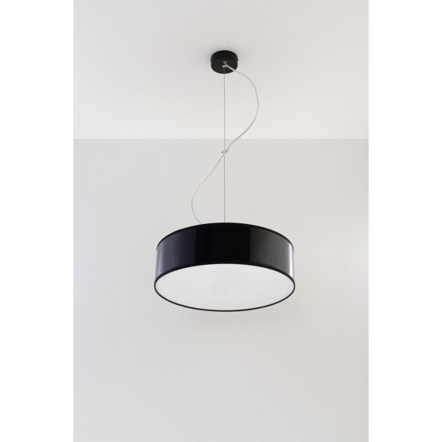 Lampadario a sospensione con filo ARENA 35 2xE27/60W/230V nero