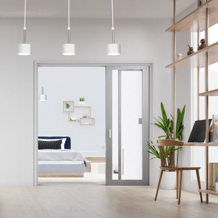 Lampadario a sospensione con filo ARENA 3xGX53/11W/230V bianco/cromo lucido