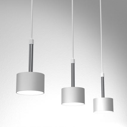 Lampadario a sospensione con filo ARENA 3xGX53/11W/230V bianco/cromo lucido