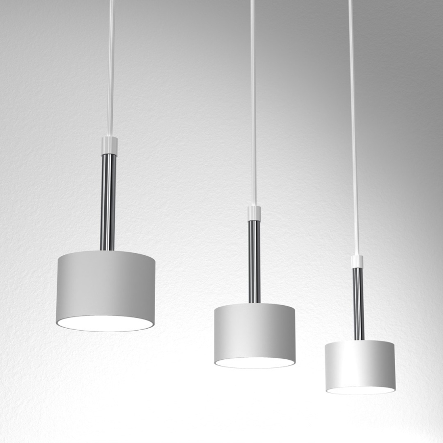 Lampadario a sospensione con filo ARENA 3xGX53/11W/230V bianco/cromo lucido