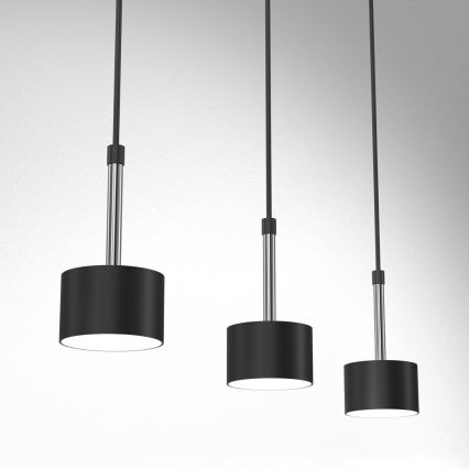Lampadario a sospensione con filo ARENA 3xGX53/11W/230V nero/cromo lucido