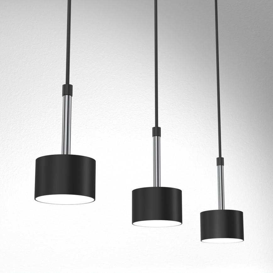Lampadario a sospensione con filo ARENA 3xGX53/11W/230V nero/cromo lucido