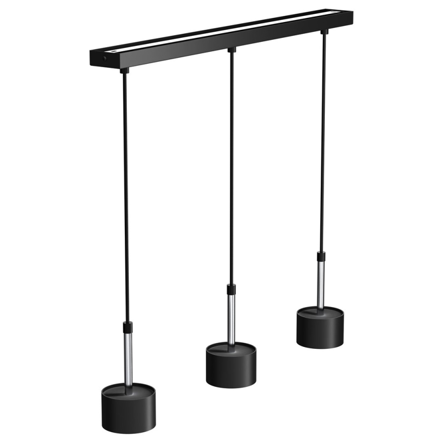 Lampadario a sospensione con filo ARENA 3xGX53/11W/230V nero/cromo lucido